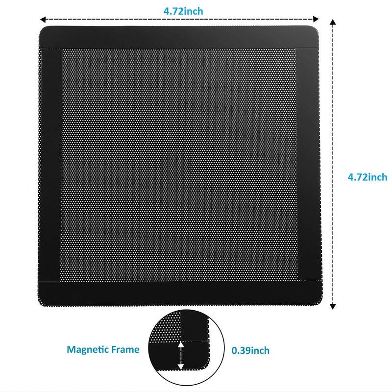 PANO-MOUNTS 120mm Fan Dust Filter Mesh 4.72inch Magnetic Frame PVC PC Computer Case Fan Dust Mesh Cover Grills Black 5-Pack - Image 5